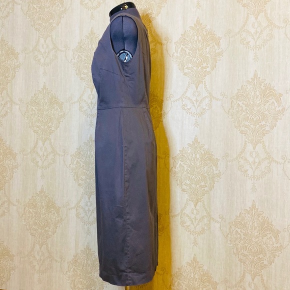 🇬🇧 Boden Cotton Sateen Slate Gray Midi Dress 8L - Picture 7 of 10